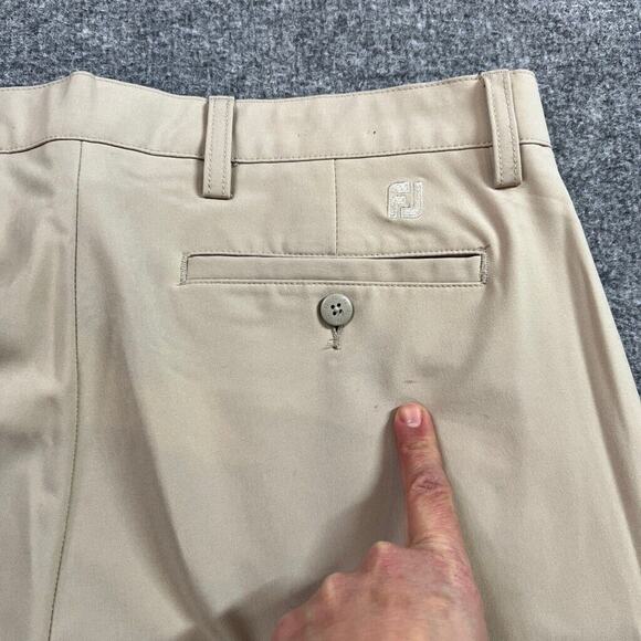 Footjoy Pants Mens 36 Light Beige Flat Front Lightweight Performance Golf Chino - Picture 11 of 13
